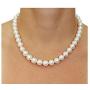 Natural AAA+ Quality Round White Cultured Freshwater Pearl Necklace Jewelry for Women Girls Anniversary Birthday Mother Christmas Gifts