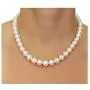Natural AAA+ Quality Round White Cultured Freshwater Pearl Necklace Jewelry for Women Girls Anniversary Birthday Mother Christmas Gifts