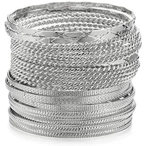 ENSOUL Mixed Metal Textured Multiple Bangles&Bracelets Set 23pc/Set 2.68'' Dia ENSOUL Mixed Metal Textured Multiple Bangles&Bracelets Set 23pc/Set 2.68'' Dia