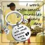 CENWA NICU Nurse Gift Midwife Gift Neonatal Nurse Jewelry I Work With Small Miracles Every Day Nurse Life Gift Pediatric Nurse Babies Nurse Thank You Gift