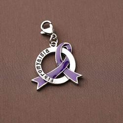 CENWA Fibromyalgia Purple Ribbon Charm Zipper Pull Fibromyalgia Awareness Gift Fibromyalgia Jewelry