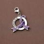 CENWA Fibromyalgia Purple Ribbon Charm Zipper Pull Fibromyalgia Awareness Gift Fibromyalgia Jewelry