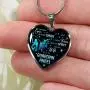 I Am His Eyes He Is My Wings I Am His Wife He Is My Guardian Angel Loss Of Husband Heart Pendant Necklace