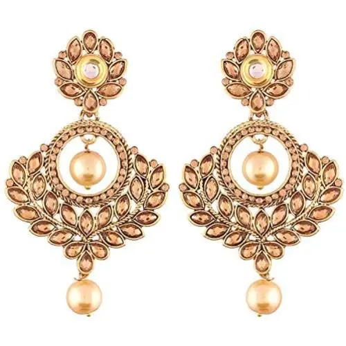 Aheli Stunning Indian Wedding Party Designer Faux Stone Beaded Dangle Earrings Ethnic Traditional Jewelry for Women Girls Aheli Stunning Indian Wedding Party Designer Faux Stone Beaded Dangle Earrings Ethnic Traditional Jewelry for Women Girls