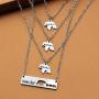 AKTAP Sweet Mama and Baby Bear Necklace Mommy and Me Bar Necklace Gift for Mothers