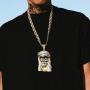 YIMERAIRE Hip Hop Jewelry 18K Gold Plated 3D Large Shark Pendant Iced Out Premium Zircon Fish Animal Creative Necklace with Free Rope Chain
