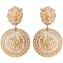 Zinc Alloy Lion Portrait Dangle Earrings Ethnic Grometric Earrings Women Party Jewelry