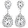 mecresh Clear/Gold Teardrop Austrian Crystal Bridal Dangle Earring mecresh Clear/Gold Teardrop Austrian Crystal Bridal Dangle Earring