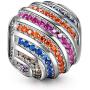 NINAQUEEN Valentines Day Charms Gifts Rainbow 925 Sterling Silver CZ Charms Bead, Fit for Bracelet and Necklace
