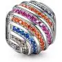 NINAQUEEN Valentines Day Charms Gifts Rainbow 925 Sterling Silver CZ Charms Bead, Fit for Bracelet and Necklace