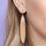 Bohemian Geometric Natural Wood Statement Earrings - Laser Cut Texture Ethnic Wooden Leaf, Teardrop, Moroccan Dangles