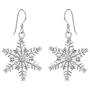 EVER FAITH Womens 925 Sterling Silver CZ Winter Party Snowflake Hook Dangle Earrings Clear
