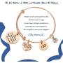 AZORA Family Tree Bracelet I Love You Mom Mothers Day Birthday Gift Stainless Steel Charm Bangle