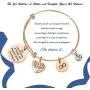AZORA Family Tree Bracelet I Love You Mom Mothers Day Birthday Gift Stainless Steel Charm Bangle AZORA Family Tree Bracelet I Love You Mom Mothers Day Birthday Gift Stainless Steel Charm Bangle