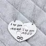 Couple Necklace Gifts - Valentines Day Gifts for Couple Boyfriend and Girlfriend, I Love You More Most Matching Heart Pendant Necklace for Him and Her, His and Her Gifts for Birthday