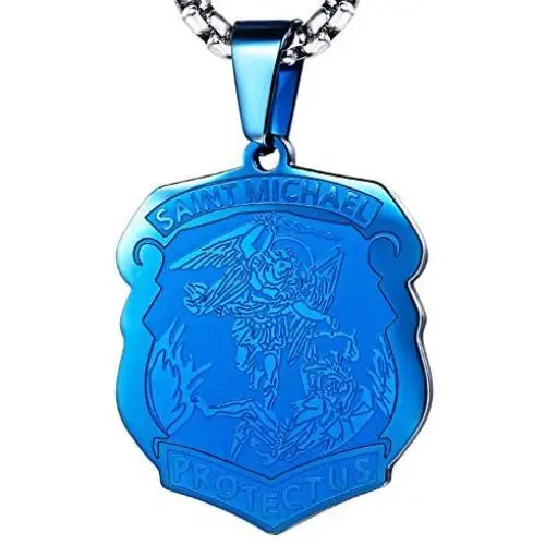 FaithHeart Saint Michael Necklace, Personalized Custom Archangel Protection Pendant for Men/Women, Stainless Steel/Gold Plated St. Michael The Archangel Medal Jewelry FaithHeart Saint Michael Necklace, Personalized Custom Archangel Protection Pendant for Men/Women, Stainless Steel/Gold Plated St. Michael The Archangel Medal Jewelry