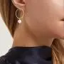FANCIME White/Yellow Gold Plated 925 Sterling Silver Dangle Drop Pearl Endless Hoop Earrings Dainty Fine Jewelry For Women Girls