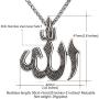 U7 CZ Allah Pendant Necklace with Chain Platinum / 18K Gold Plated Muslim Jewelry, with Text Engraving Service