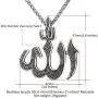 U7 CZ Allah Pendant Necklace with Chain Platinum / 18K Gold Plated Muslim Jewelry, with Text Engraving Service