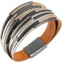 HZMAN Genuine Leather Wrap Bracelets Bohemian Multilayer Magnetic Stacking Bracelets Handmade Wristband Gorgeous Wrap Bracelet for Women Teens Sister Gifts