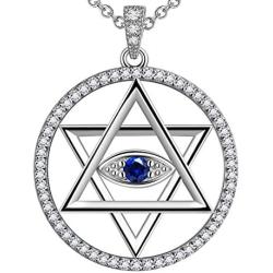 Protection Symbol Evil Eye Jewelry for Mom Grandma Silver Blue Evil Eye Necklace Star of David Hamsa Hand Bracelet Evil Eye Hamsa Hand Ring Amulet Jewelry for Women Girl Birthday Gift