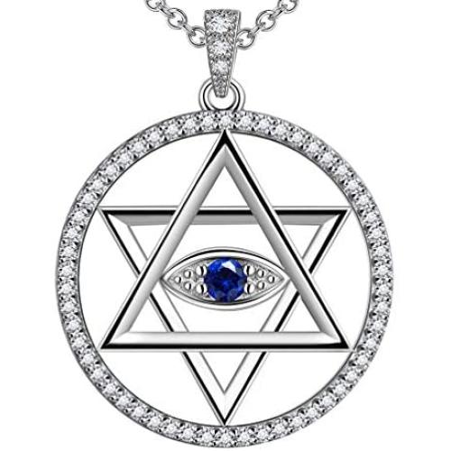 Protection Symbol Evil Eye Jewelry for Mom Grandma Silver Blue Evil Eye Necklace Star of David Hamsa Hand Bracelet Evil Eye Hamsa Hand Ring Amulet Jewelry for Women Girl Birthday Gift