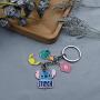 Funny Stitch Gift Lilo & Stitch Inspired Gift Hibiscus Flower Jewelry Stitch Keychain Touch Me and I Will Bite You Hawaiian Trip Gift