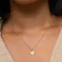 Befettly Hand Gestures Pendant Necklace 14K Gold Plated Personalized Disk Friendship Cute Necklace for Women