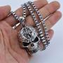 JczR.Y Vintage Skull Pendant Necklace Stainless Steel Gothic Skeleton Necklace for Men Women Punk Jewelry Gift