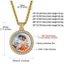 GoldChic Jewelry Personalized Photo Necklace for Men Women, Customized Round/Heart/Square Memory Picture Medallion Pendant Wheat Chain Hip Hop Jewelry, Multi Chain Length 18-30 inches (with Gift Box)