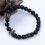 King Crown Black Onyx Matte Bracelet 8mm Beads Natural Stone Chakra Collection Reiki Gift for Men Women
