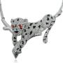 EVER FAITH Silver-Tone Leopard Necklace Earrings Set with Clear Austrian Crystal