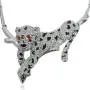 EVER FAITH Silver-Tone Leopard Necklace Earrings Set with Clear Austrian Crystal EVER FAITH Silver-Tone Leopard Necklace Earrings Set with Clear Austrian Crystal
