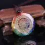 Sinymilk Luminous Glow in The Dark Orgonite Sri Yantra Sacred Geometry Chakra Energy Necklace Meditation Jewelry