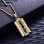 Nsitbbuery Hip Hop DJ Nightclub Bars Stainless Steel Razor Blade Tag Pendant Necklace