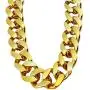 PinCute Big Chunky Hip Hop Turnover Chain, Face Gold Chain Costume, Plastic Gold Chain Necklace, 90s Punk Style Necklace for Rapper Costume, 32 inches Long (32)