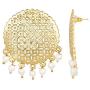 Aheli Ethnic Wedding Wear Round Shape Dangle Earrings Maroon Colored Beads Tassel Indian Fashion Jewelry for Women Girls