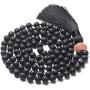 PNEIME Lava Rock Mala Beads 108 Black Lava Stone Mala Necklace Hand Knotted Lava Beads Mala Meditation Beads Yoga Necklace Prayer Beads Japa Mala