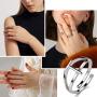 Jewmon Personalized Initial Letter Open Ring Adjustable Women Statement Rings Party 925 Sterling Silver Open Alphabet Rings Letter A to Z Ring Jewerly Gift