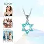 Lam Sence Sterling Silver Lovely Jewish Star of David and Blue Opal Pendant Necklace Gift for Mom Lam Sence Sterling Silver Lovely Jewish Star of David and Blue Opal Pendant Necklace Gift for Mom