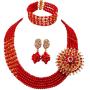 aczuv 5 Rows Nigerian Beads Jewelry Set African Beads Necklace Wedding Party Jewelry Sets aczuv 5 Rows Nigerian Beads Jewelry Set African Beads Necklace Wedding Party Jewelry Sets