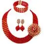 aczuv 5 Rows Nigerian Beads Jewelry Set African Beads Necklace Wedding Party Jewelry Sets