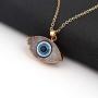 HUNO Classic Turkish Evil Eye Necklace Imitated Druzy Pendant Gold Plated Faith Protection Lucky Jewelry for Women and Girls Party Special Days