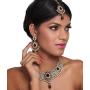 Touchstone Indian Bollywood Handcrafted Traditional Royal Mughal Kundan Polki Meenakari Enamel Colorful Wedding Designer Jewelry Long Necklace Set in Gold and Silver Tone for Women.