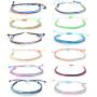 Subiceto 12 Pieces Multicolor String Handmade Braided Bracelet Strand Waterproof Bohemian Bracelets for Women Boho Handcrafted Jewelry Set