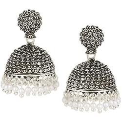 Efulgenz Indian Vintage Bollywood Gypsy Oxidized Gold Plated Traditional Jhumka Jhumki Earrings for Women and Girls