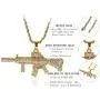 TIDOO Jewelry 30 Inch Chain Mens Golden Hip Hop M4 Gun Pendant Necklaces
