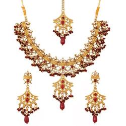 Touchstone Indian Bollywood Gorgeous Intricate Workmanship Mughal White Colorful Rhinestone Crystal Wedding Designer Jewelry Choker Necklace Set in Gold and Silver Tone for Women.