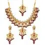 Touchstone Indian Bollywood Gorgeous Intricate Workmanship Mughal White Colorful Rhinestone Crystal Wedding Designer Jewelry Choker Necklace Set in Gold and Silver Tone for Women.