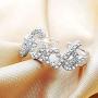 EXGOX 18K Gold Plated Open Ring Hypoallergenic Cubic Zirconia Statement Ajustable Personalized Rings with Gift Box